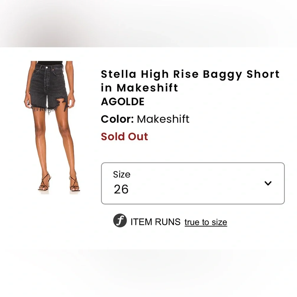AGOLDE Stella High Rise Baggy Short in Makeshift - Picture 6 of 6
